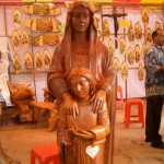 beautiful wood statue of st anne