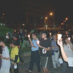 anti-ISA candlelight vigil